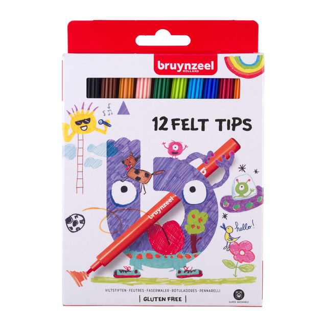 Viltstift Bruynzeel Kids set à 12 kleuren afbeelding