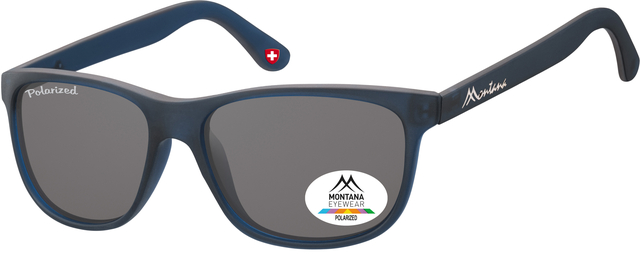 Zonnebril Montana met smoke gepolariseerd glas mat blauw afbeelding