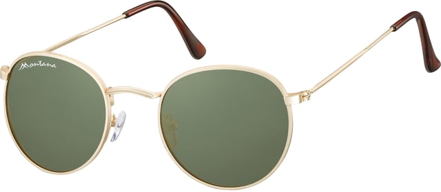 Zonnebril Montana met groen G15 glas mat goud afbeelding