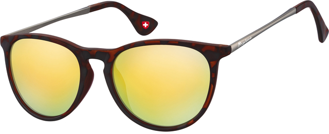 Zonnebril Montana met Revo goud glas en metalen pootje mat turtle afbeelding