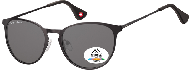 Zonnebril Montana mat zwart met smoke polarized glas