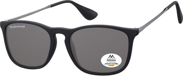 Zonnebril Montana zwart met smoke polarized glas