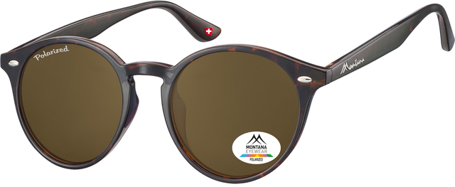 Zonnebril Montana met bruin gepolariseerd rond glas turtle afbeelding