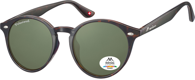 Zonnebril Montana met groen G15 gepolariseerd rond glas turtle afbeelding