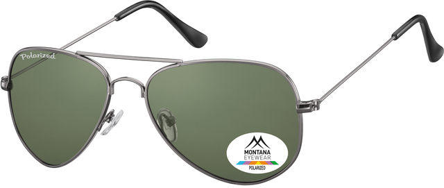 Zonnebril Montana met groen G15 gepolariseerd glas staalkleurig afbeelding