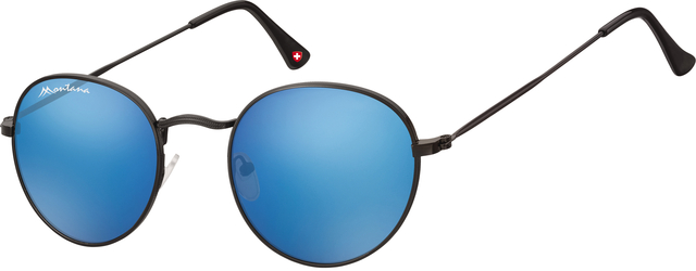 Zonnebril Montana mat zwart Revo met blauw glas afbeelding
