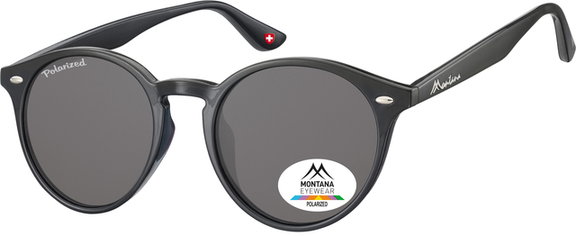 Zonnebril Montana zwart met smoke polarized glas afbeelding