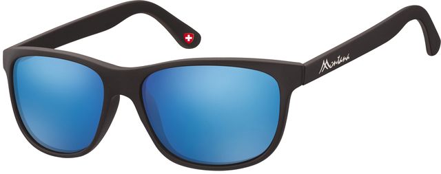 Zonnebril Montana mat zwart Revo met blauw glas afbeelding