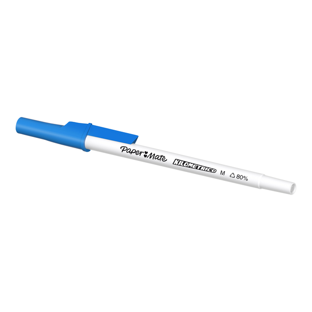 Balpen Paper Mate Kilometrico Recycled medium blauw — Foto 2 van 2