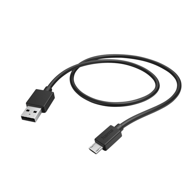 Kabel Hama USB-A - micro-USB 2.0 1 meter zwart afbeelding