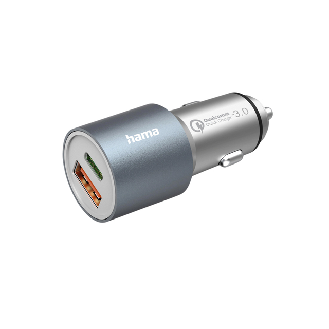 Autolader Hama 1x USB-C 1x USB-A 38W metaal afbeelding