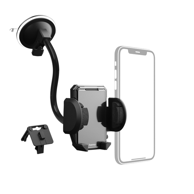 Smartphonehouder Hama 2-in-1 voor de auto afbeelding