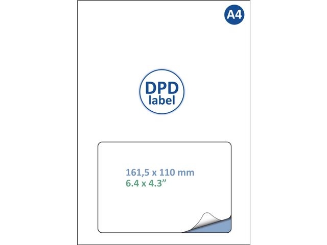 Retourlabel DPD IEZZY A4 1.000 vel 161,5x100mm 1000 labels afbeelding