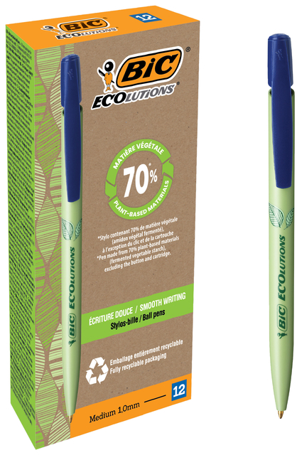 Balpen Bic Ecolutions media clic bio-based medium blauw afbeelding
