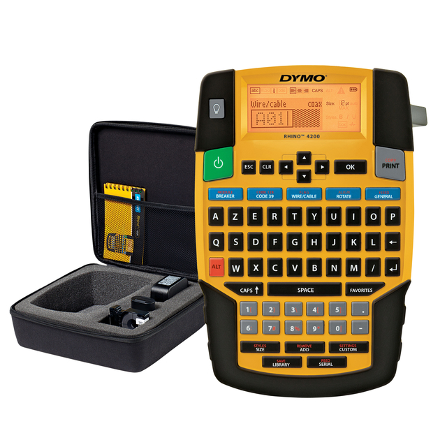 Labelprinter Dymo Rhino 4200 industrieel azerty 19mm geel in koffer — Foto 2 van 2