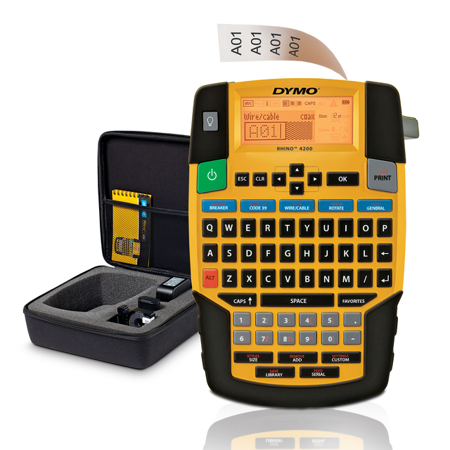 Labelprinter Dymo Rhino 4200 industrieel qwerty 19mm geel in koffer afbeelding