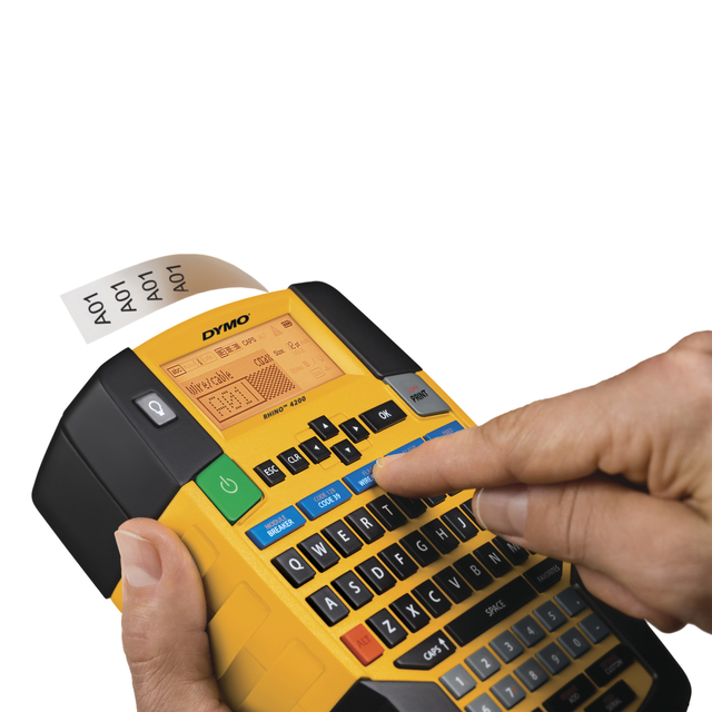 Labelprinter Dymo Rhino 4200 industrieel qwerty 19mm geel in koffer — Foto 2 van 2