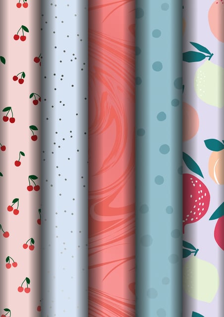 Inpakpapier Stewo Fresh Patterns 200x70cm assorti afbeelding