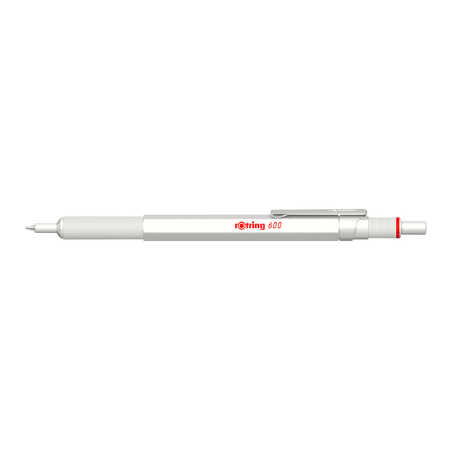 Balpen rOtring 600 parelmoer medium wit afbeelding