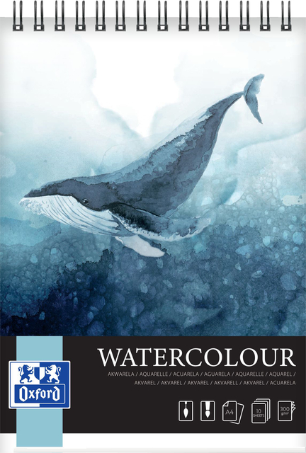 Tekenblok Oxford Watercolour A4 10 vel 300 gram spiraal afbeelding