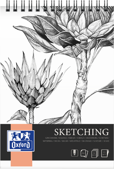 Tekenblok Oxford Sketching A4 spiraal 50vel 120gr afbeelding