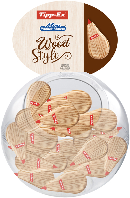 Correctieroller Tipp-ex mini pocket mouse 5mmx6m wood valuepack à 30+10 gratis afbeelding