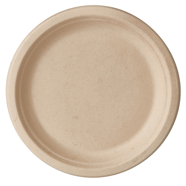Bord IEZZY PF D 170mm suikerriet 50 stuks naturel afbeelding