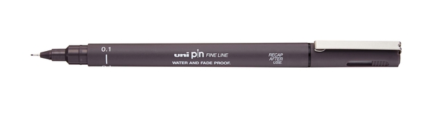 Fineliner Uni-ball Pin 0,1mm donkergrijs afbeelding