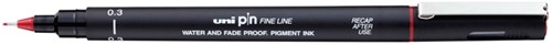 Fineliner Uni-ball Pin 0,3mm rood