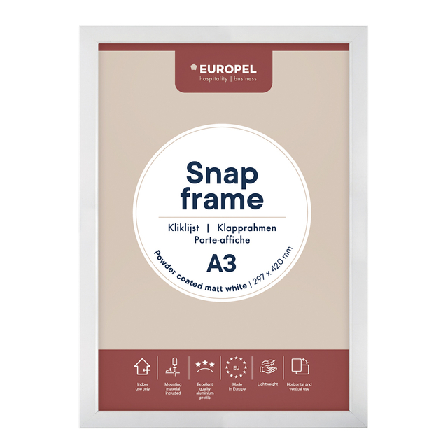 Kliklijst Europel A3 25mm mat wit afbeelding