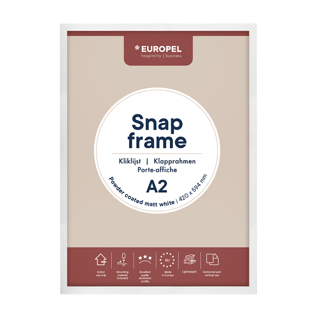 Kliklijst Europel A2 25mm mat wit afbeelding