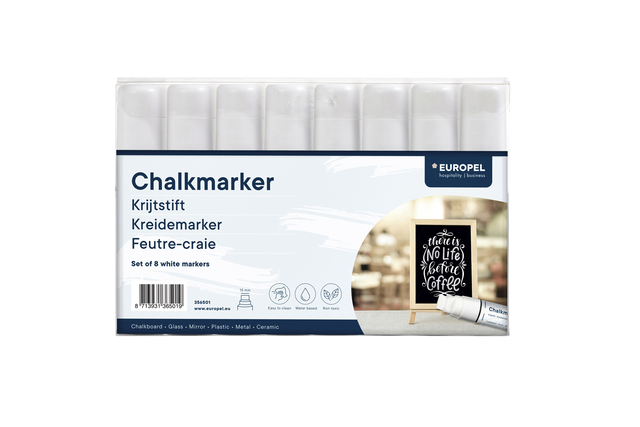 Krijtstift Europel 15mm wit etui 8 stuks — Foto 2 van 2