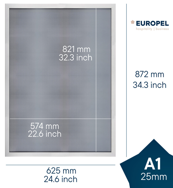 Kliklijst Europel A1 25mm mat wit — Foto 2 van 2