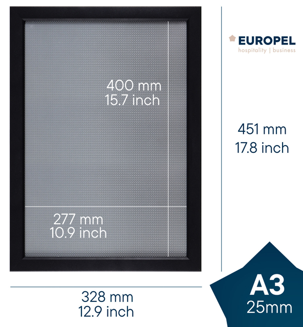 Kliklijst Europel A3 25mm mat zwart — Foto 2 van 2