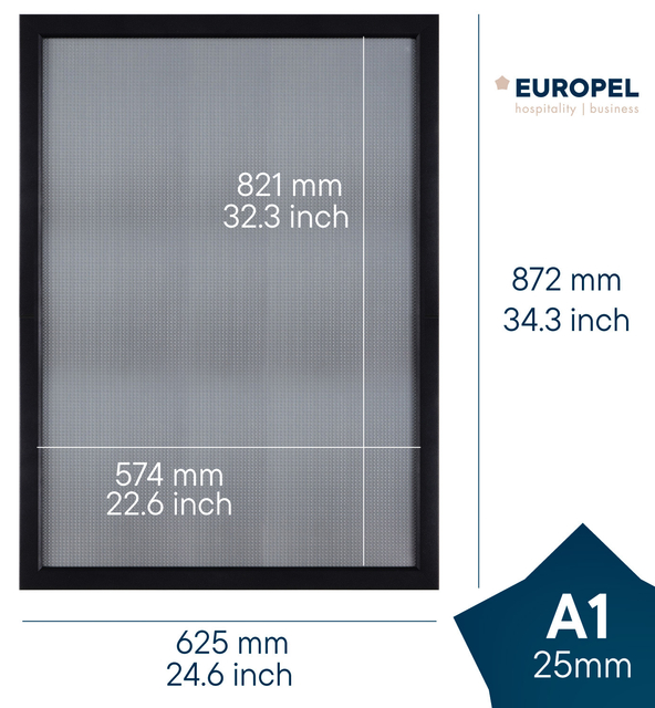 Kliklijst Europel A1 25mm mat zwart — Foto 2 van 2