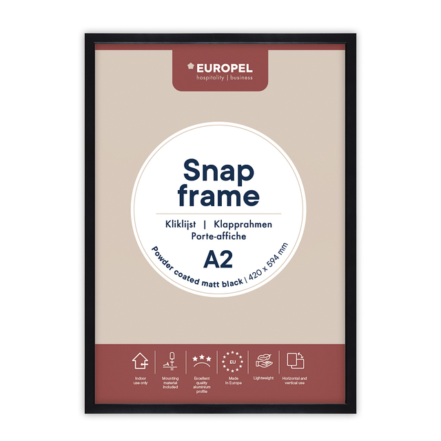 Kliklijst Europel A2 25mm mat zwart afbeelding