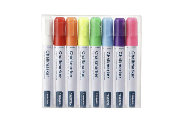 Krijtstift Europel 6mm assorti etui 8 stuks afbeelding