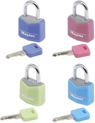 Hangslot MasterLock 4 assorti alu 20mm 4 stuks