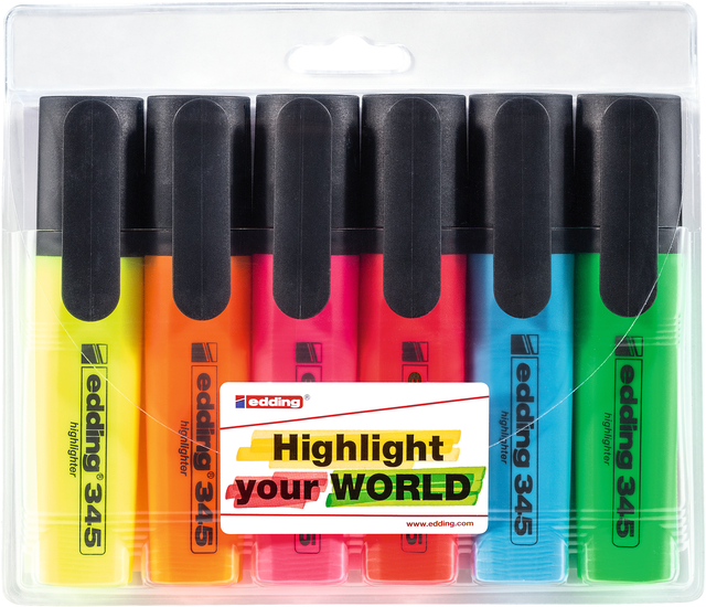 Markeerstift edding 345 2-5mm assorti set à 6 stuks afbeelding