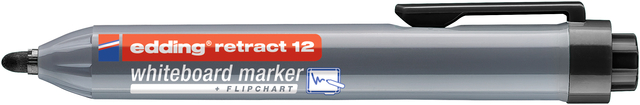 Whiteboardmarker edding 12 drukknop rond 1.5-3mm zwart afbeelding