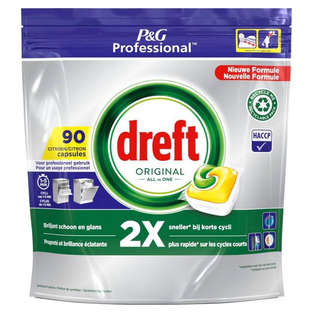 Vaatwastabletten Dreft All-in-1 professional lemon 90 stuks afbeelding