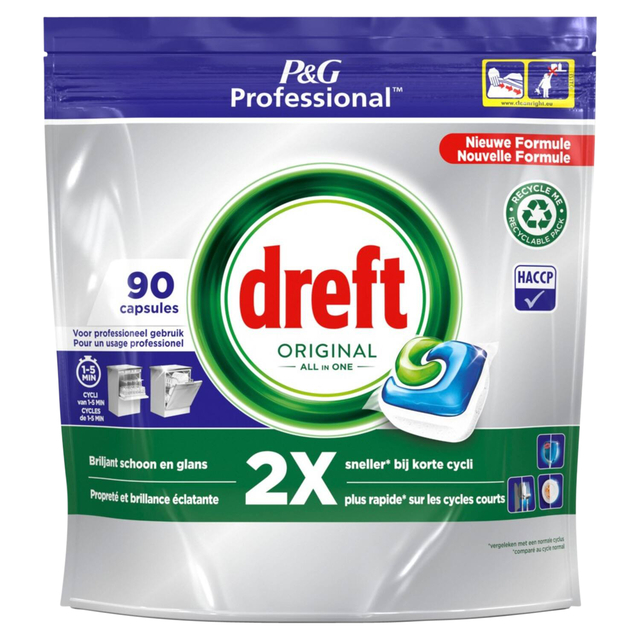 Vaatwastabletten Dreft All-in-1 Professional Regular 90 stuks afbeelding