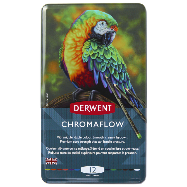 Kleurpotloden Derwent Chromaflow set à 12 kleuren afbeelding