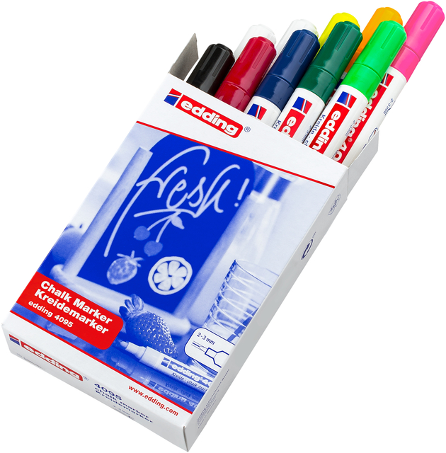 Krijtstift edding 4095 rond 2-3mm assorti doos à 10 stuks afbeelding