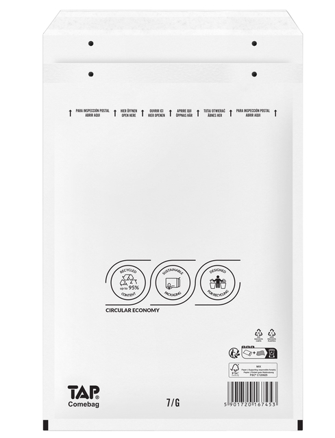 Envelop TAP Comebag luchtkussen nr17 250x350mm 100 stuks afbeelding