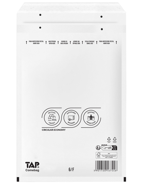Envelop TAP Comebag luchtkussen nr16 240x350mm 100 stuks afbeelding
