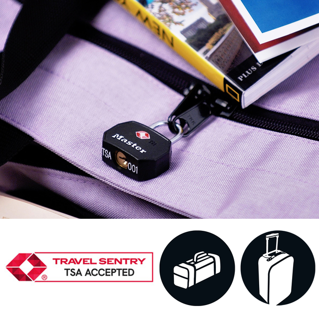 Hangslot Masterlock 2 gelijksluitend aluminium TSA zwart 30mm 2 stuks — Foto 2 van 2