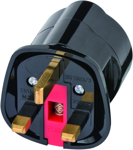 Reisstekker Brennenstuhl adapter GB/UK met aarding  zwart — Foto 2 van 2