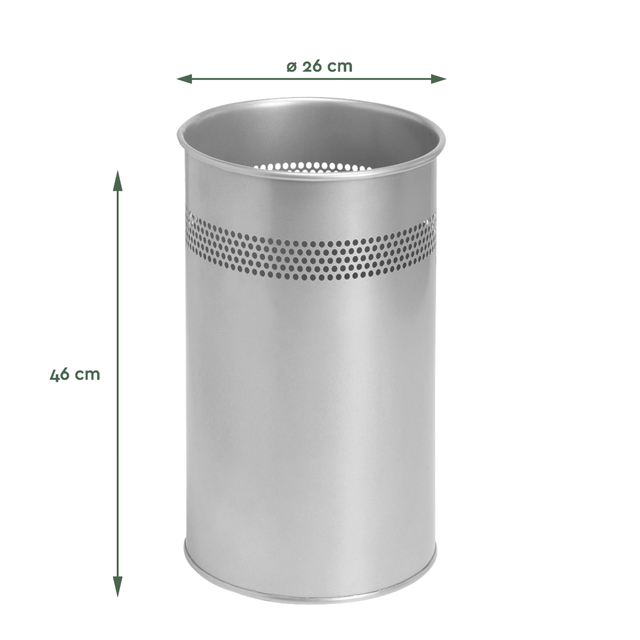 Papierbak BRASQ 21 liter rvs zilver — Foto 2 van 2