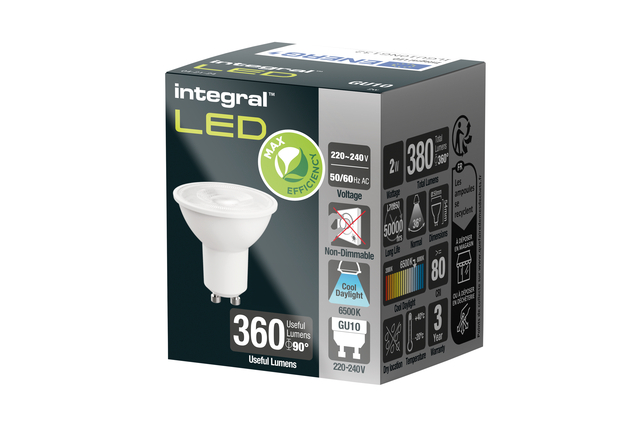 Ledlamp Integral GU10 6500K koel wit 2W 380lumen — Foto 2 van 2